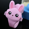 Lovely Rabbit Cartoon Children Watches Flip Cover Rubber Electronic Kids Watch for Boy Student Girls Clock Reloj Infantil Saati